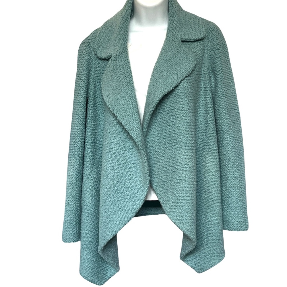 St. John Sweater Open Knit Cardigan Textured Nubbly Wool Silk Blend Size P